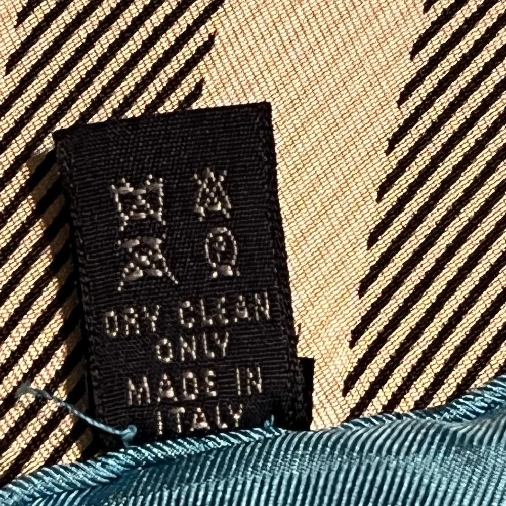 Burberry Teal and Beige Checkered Silk Scarf